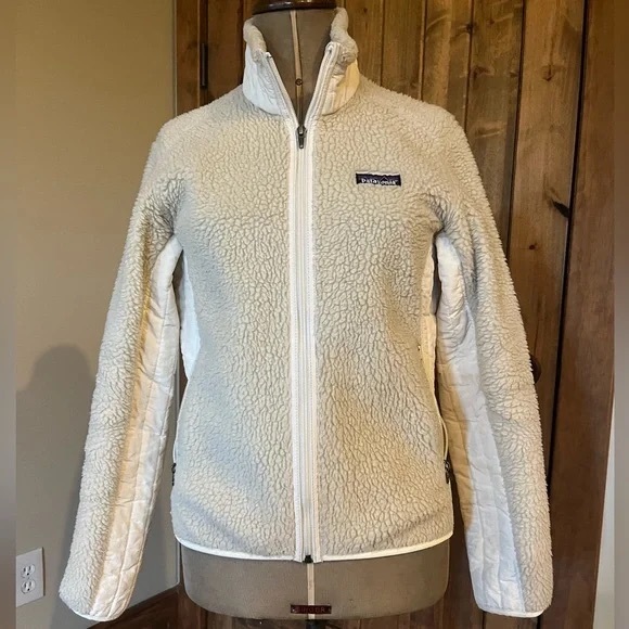 Patagonia Zip Up Jacket Fuzzy Off White Cream Size Large - Picture 12 of 12